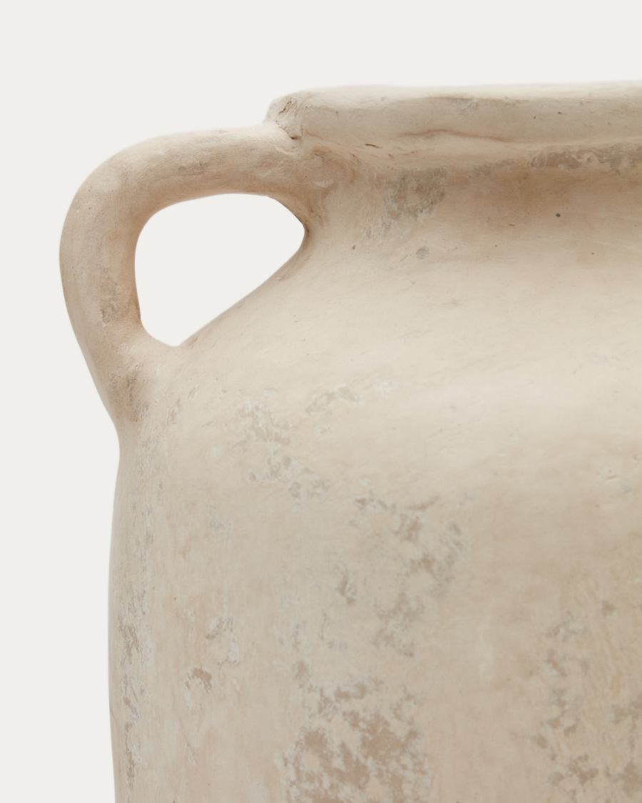 Beige Miley-vaas van papier-maché 50 cm