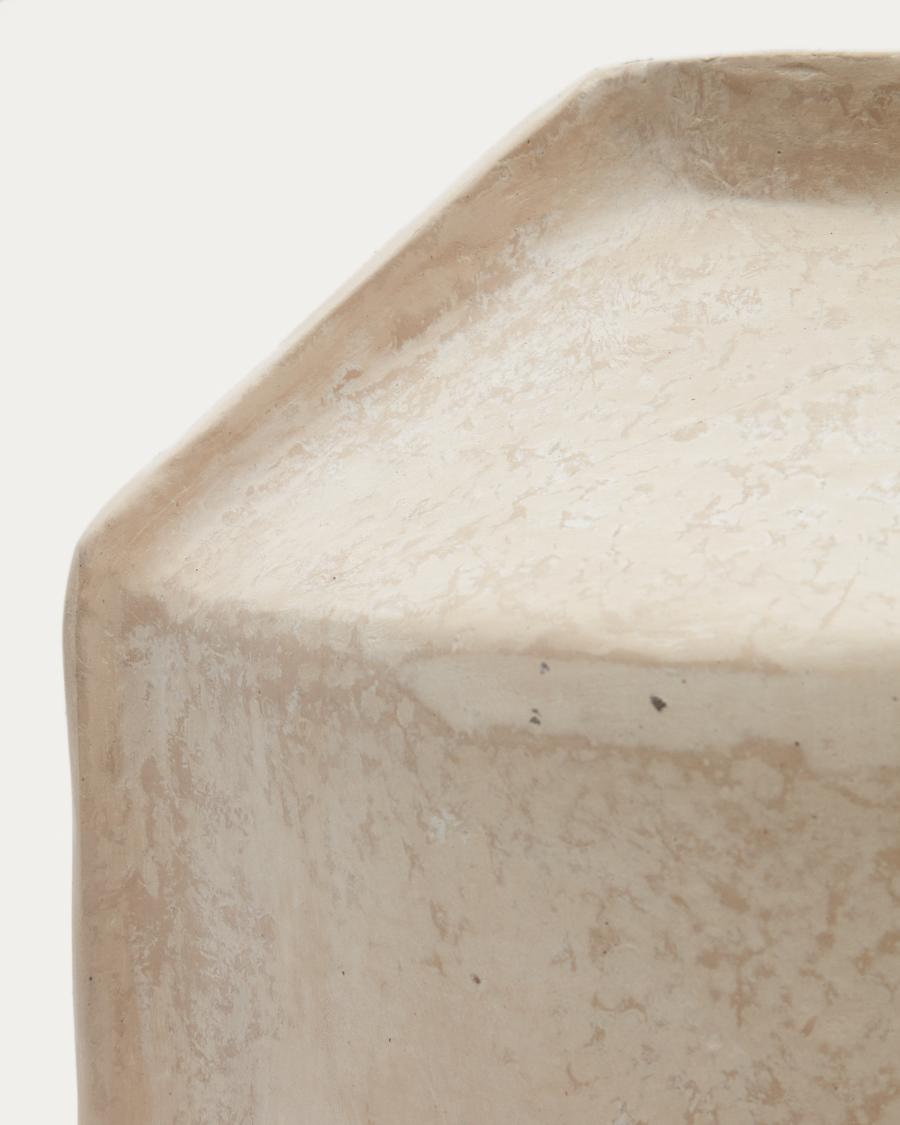 Meja Vase aus Pappmaché in Beige 47 cm