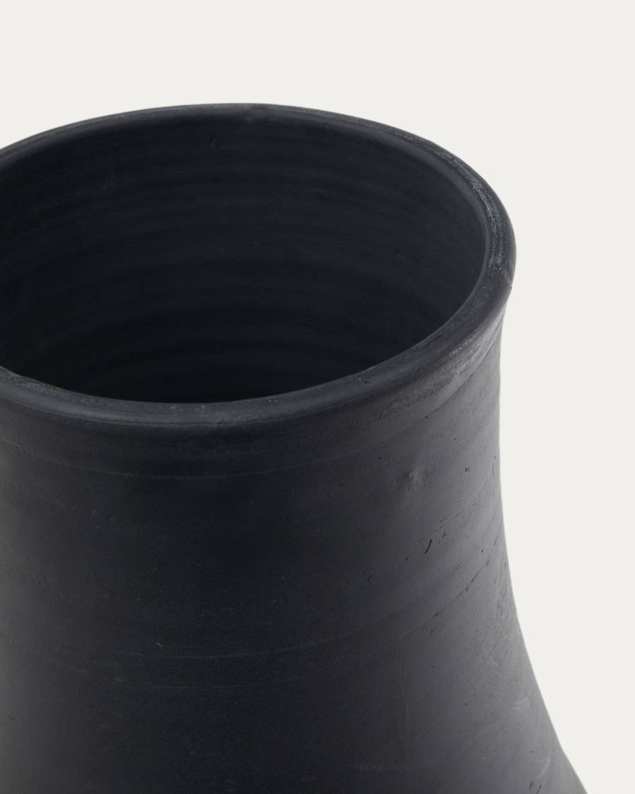 Silaia terracotta vase in a black finish 34 cm