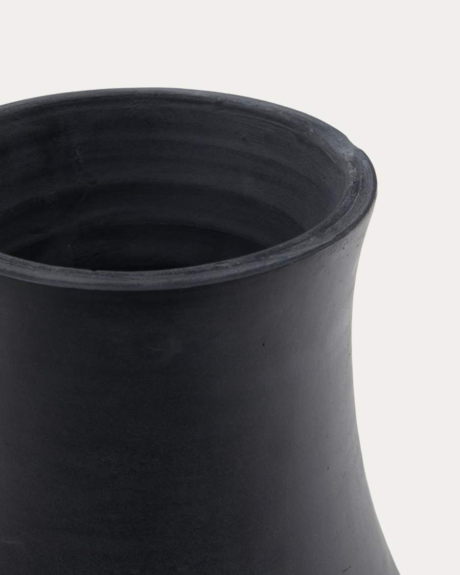 Silaia terracotta vase in a black finish 30 cm