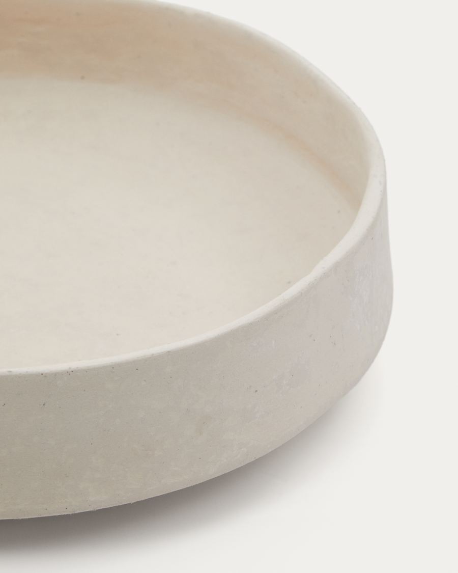 Saita large decorative bowl in white papier-mâché 40 cm