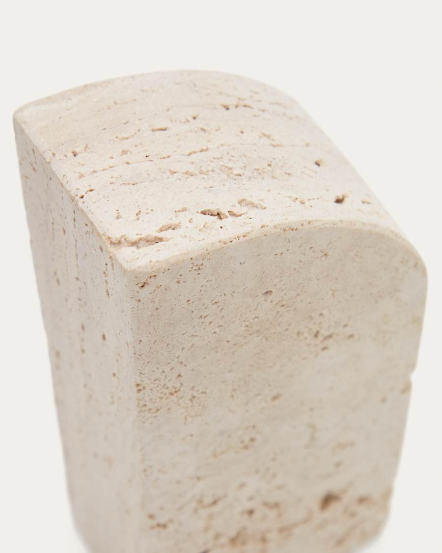 Maik beige travertine bookend