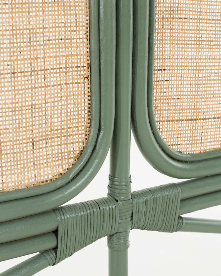 Margaret rattan headboard with green finish 170 x 120 cm