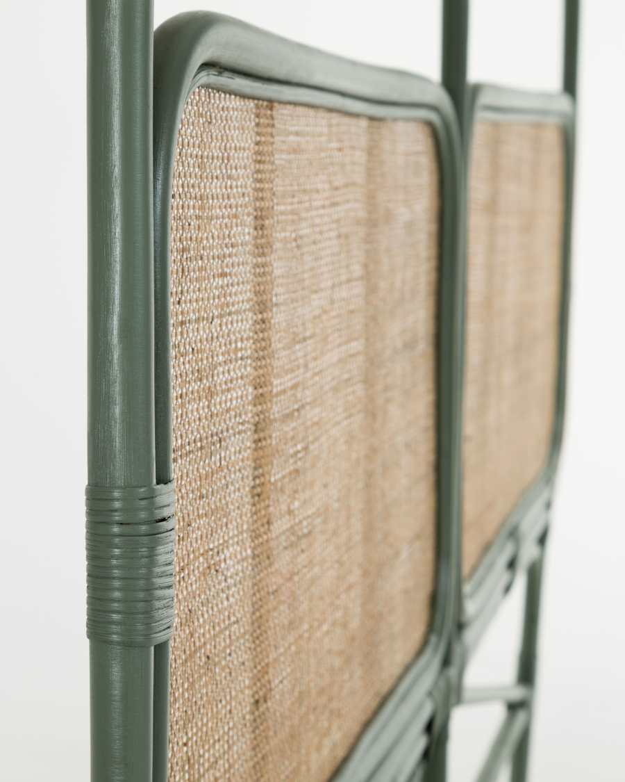 Margaret rattan headboard with green finish 170 x 120 cm