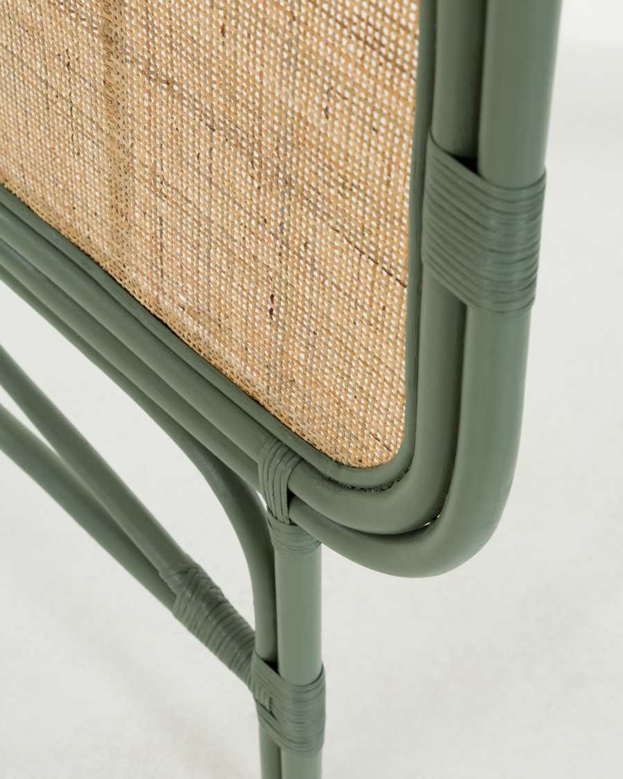 Margaret rattan headboard with green finish 170 x 120 cm