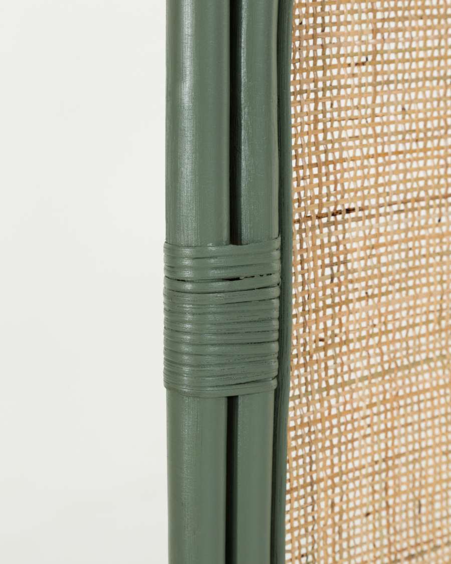 Margaret rattan headboard with green finish 170 x 120 cm