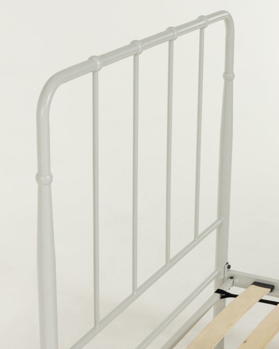 Naomy metal headboard with a white finish, for 90 cm beds