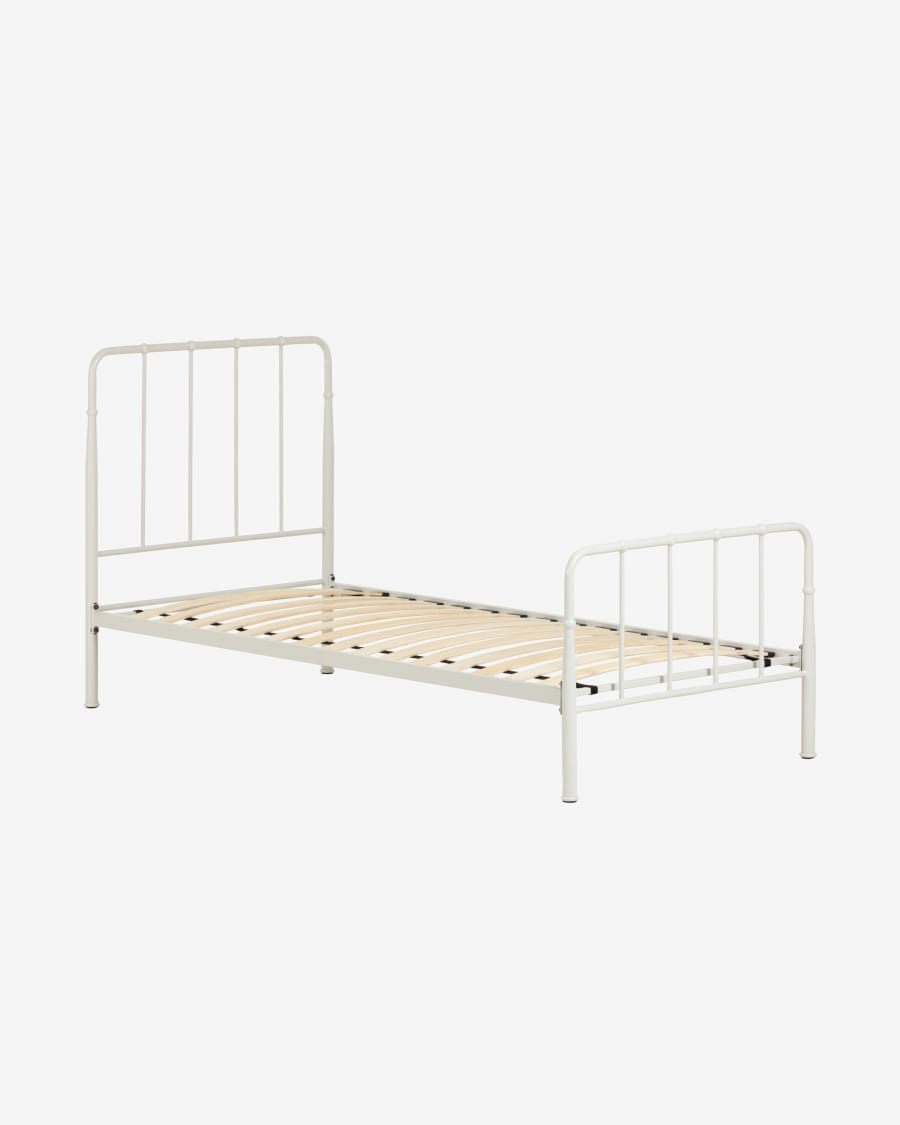 Naomy metal headboard with a white finish, for 90 cm beds