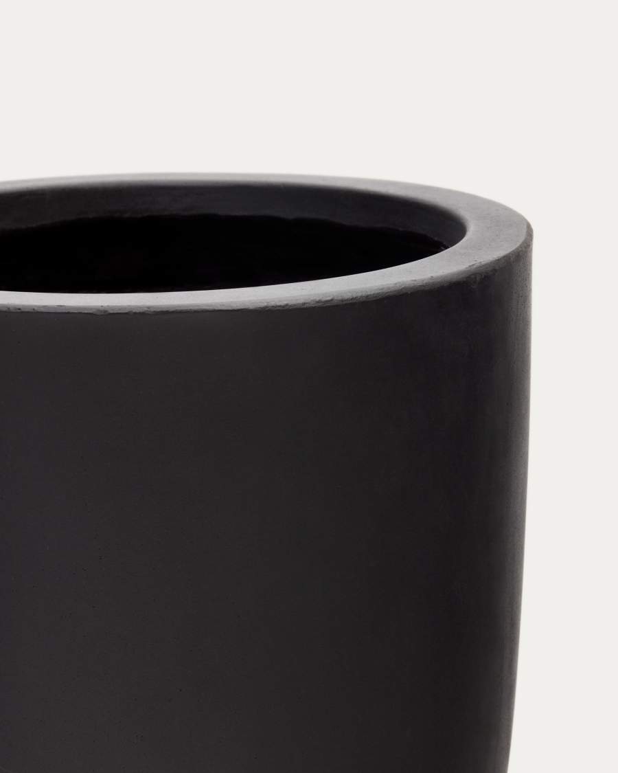 Aiguablava plant pot in black cement, Ø 39 cm