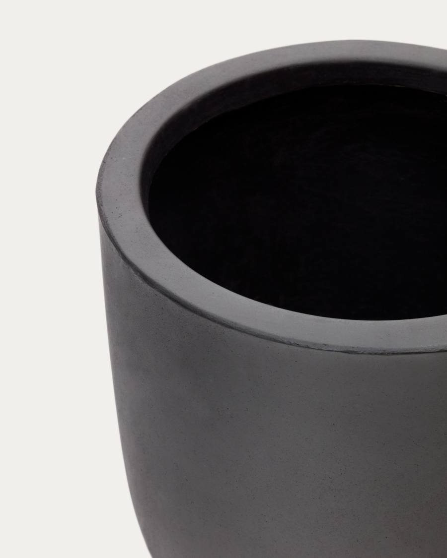 Aiguablava plant pot in black cement, Ø 39 cm