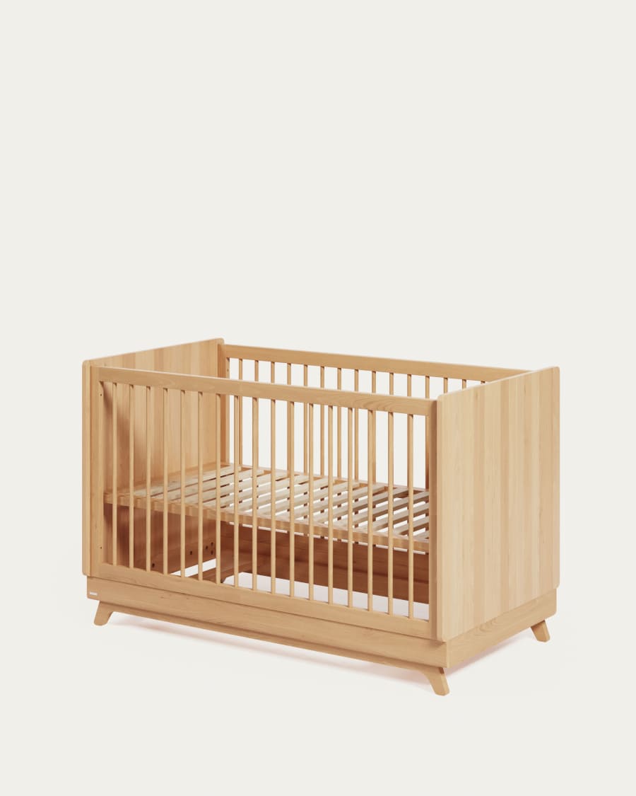 AnpassungsfähigesGitterbett Maralis aus massivem Buchenholz 70 x 140 cm