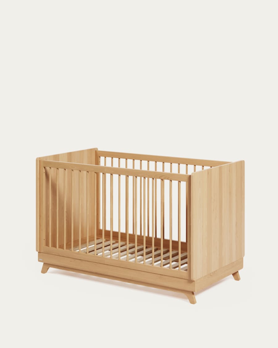 AnpassungsfähigesGitterbett Maralis aus massivem Buchenholz 70 x 140 cm