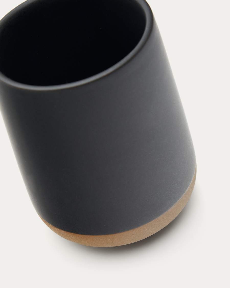 Βάση οδοντόβουρτσας Silma σε καφέ και μαύρο κεραμικό