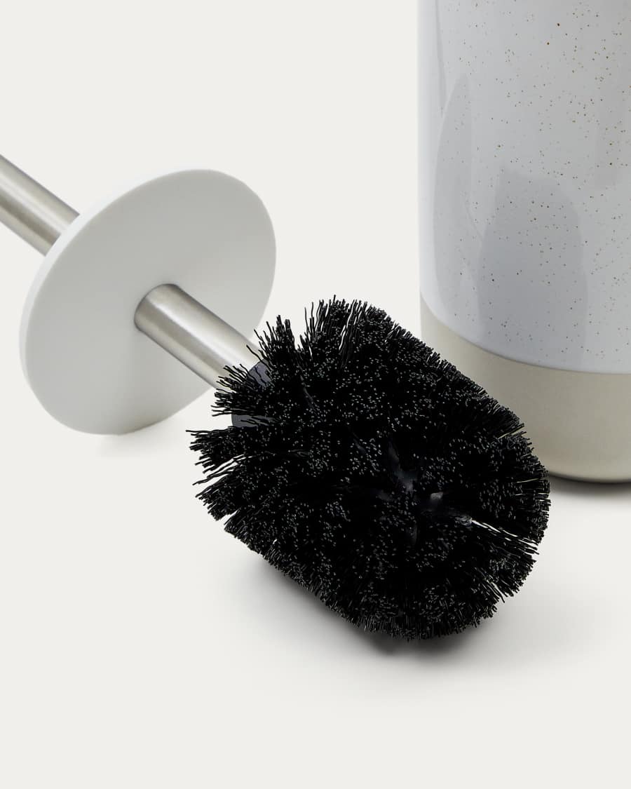 Selis Toilettenbürste aus Steingut in Weiß und Beige