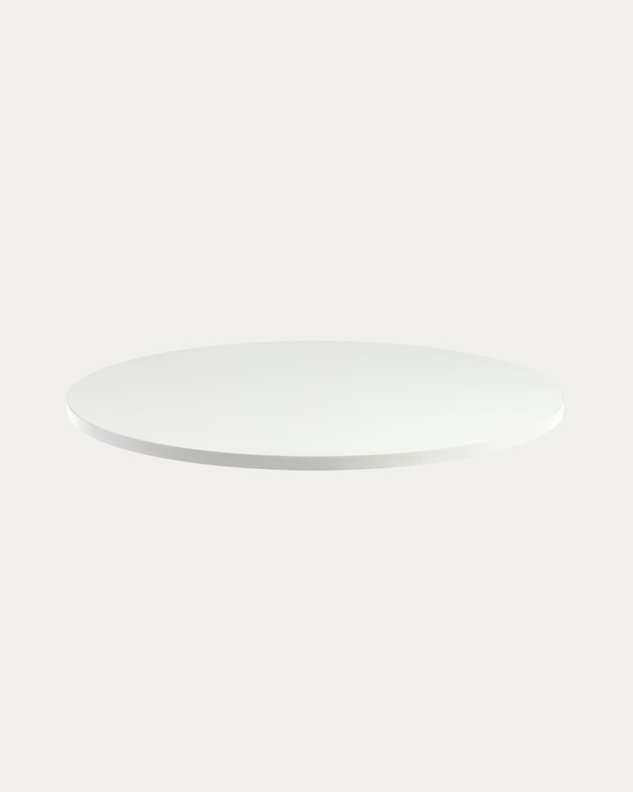 Sobre de taula rodó Tiaret de melamina amb acabat blanc Ø 70 cm