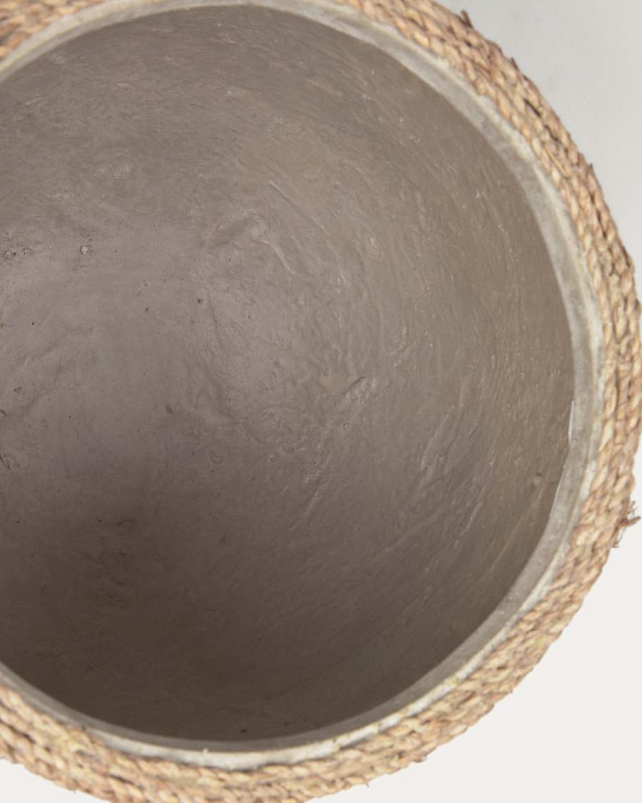 Tamim set of 2 cement pots with natural finish Ø 17 cm / Ø 22 cm