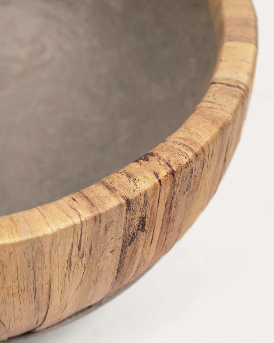 Tirsa Set 2 Tafelaufsätze Wasserhyazinthe und Zement mit natürlichem Finish Ø 31cm/Ø 37cm