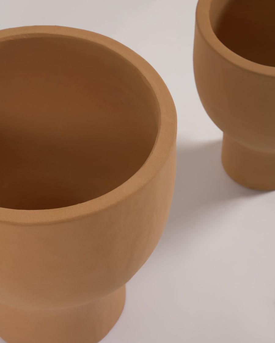 Ensemble Vittorina de 2 cache-pots en terre cuite Ø 26 cm / Ø 35cm