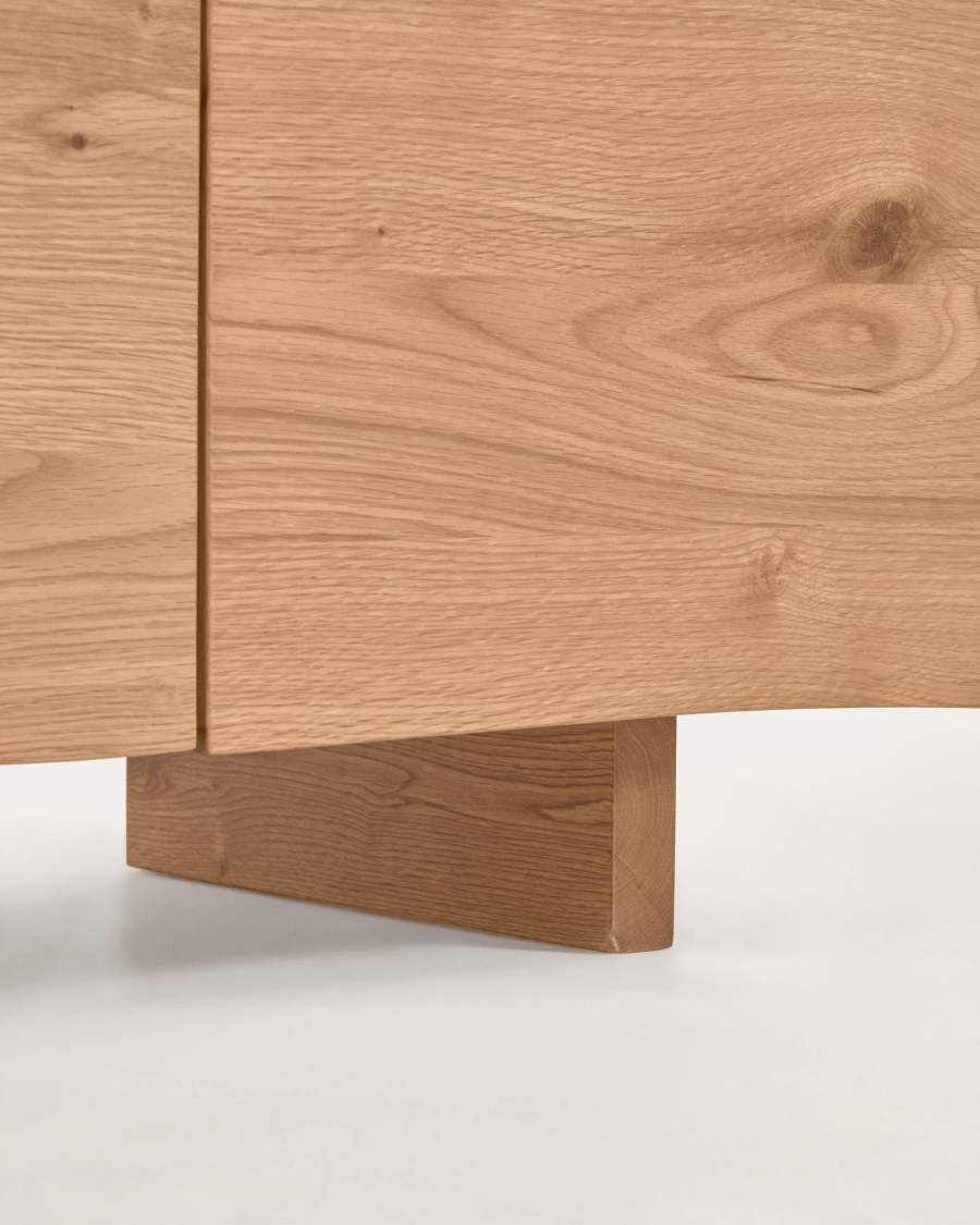 Rasha 4 door sideboard in oak veneer with natural finish, 180 x 71 cm
