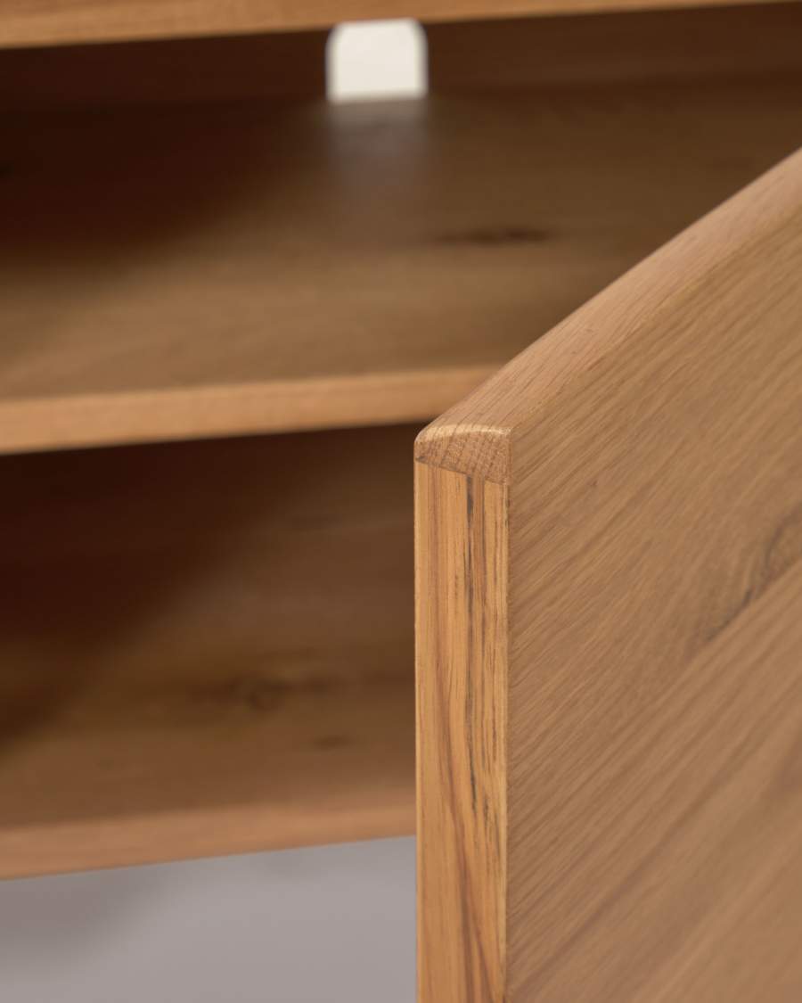 Rasha 4-door TV stand in oak veneer with natural finish 200 x 49 cm.