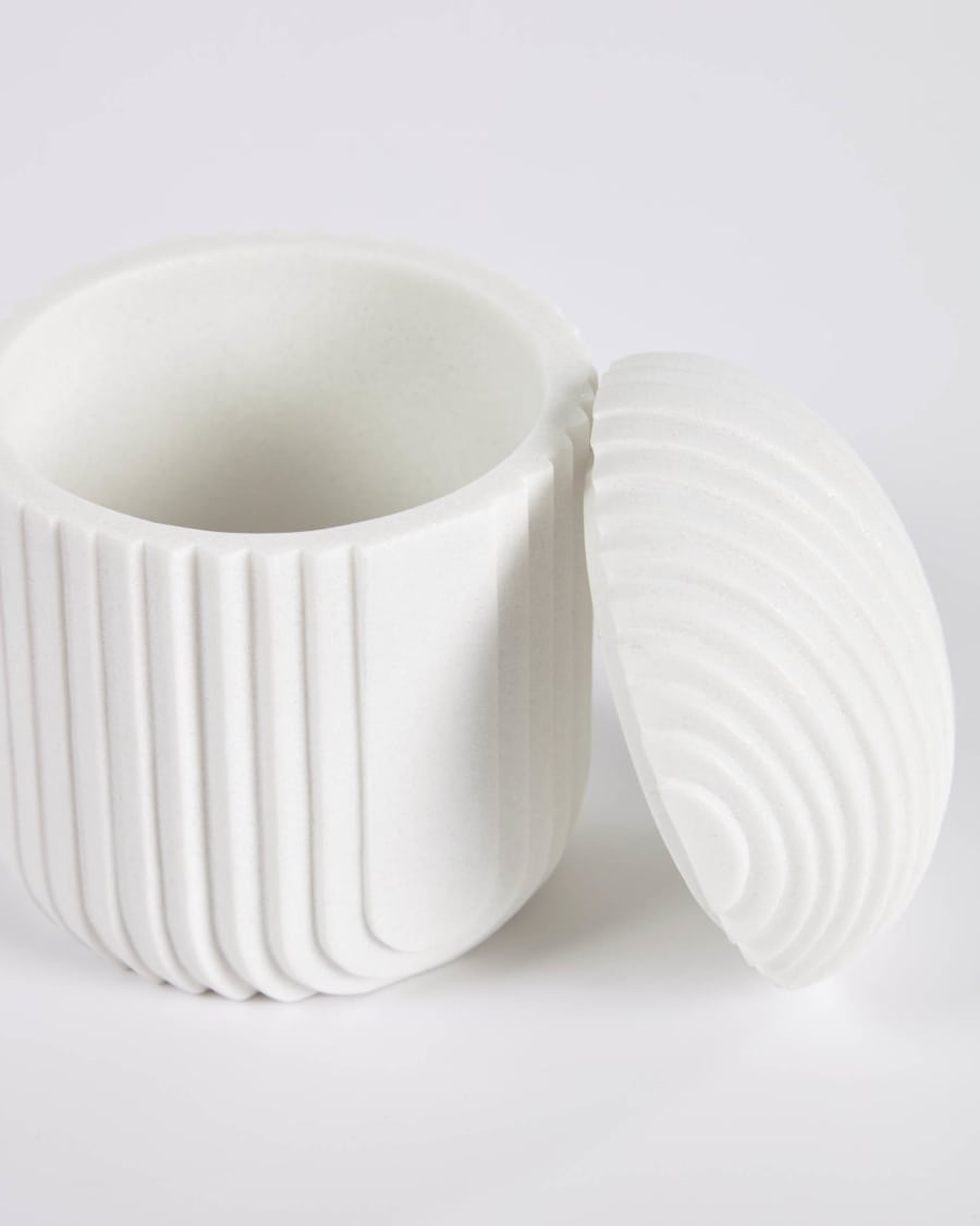 Ateneas white polyresin jar