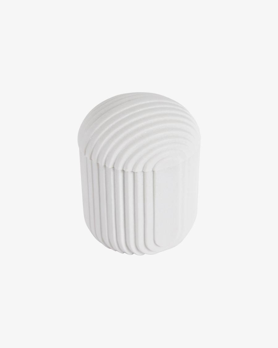 Ateneas white polyresin jar