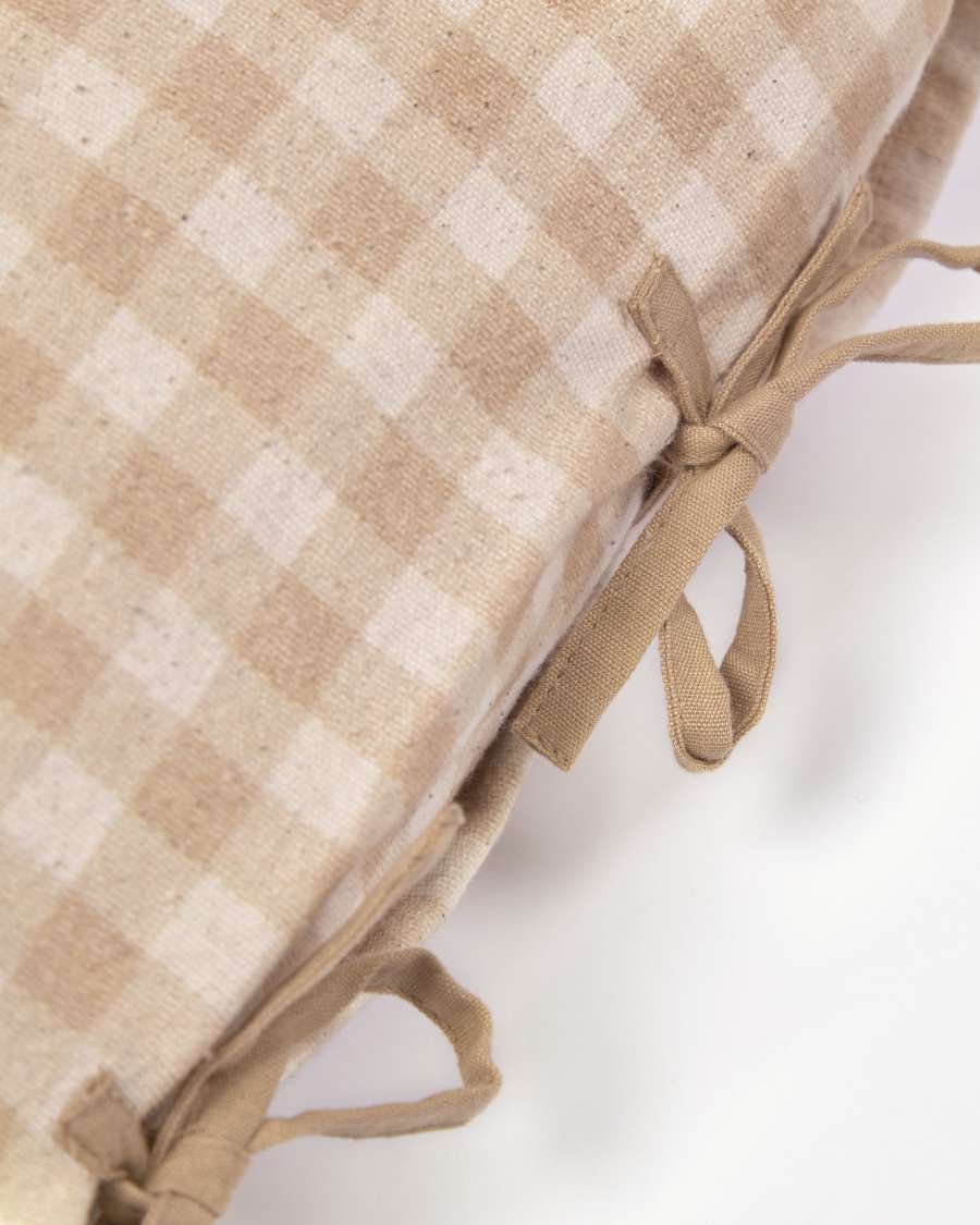 Bigahel Kissenbezug 100% Baumwolle kariert in Beige und Senf 45 x 45 cm