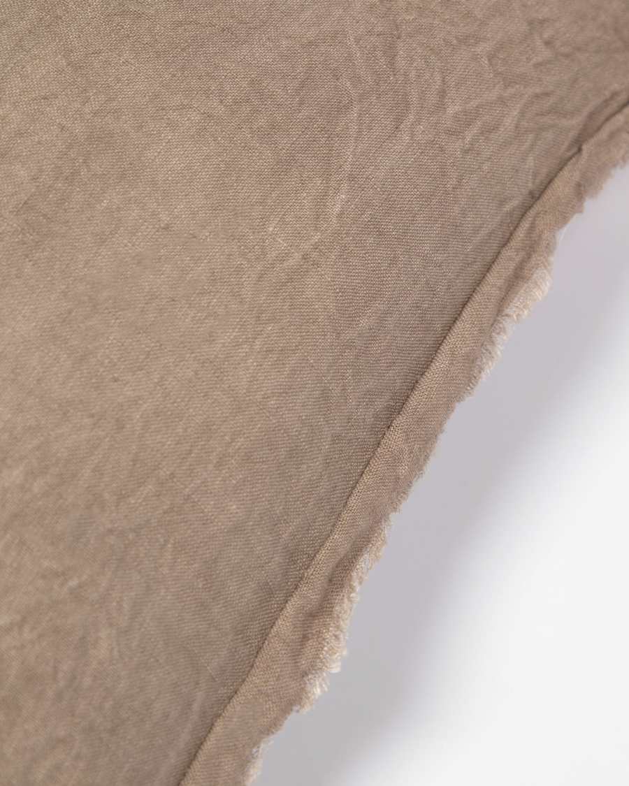 Draupadi cushion cover 100% linen in brown 45 x 45 cm