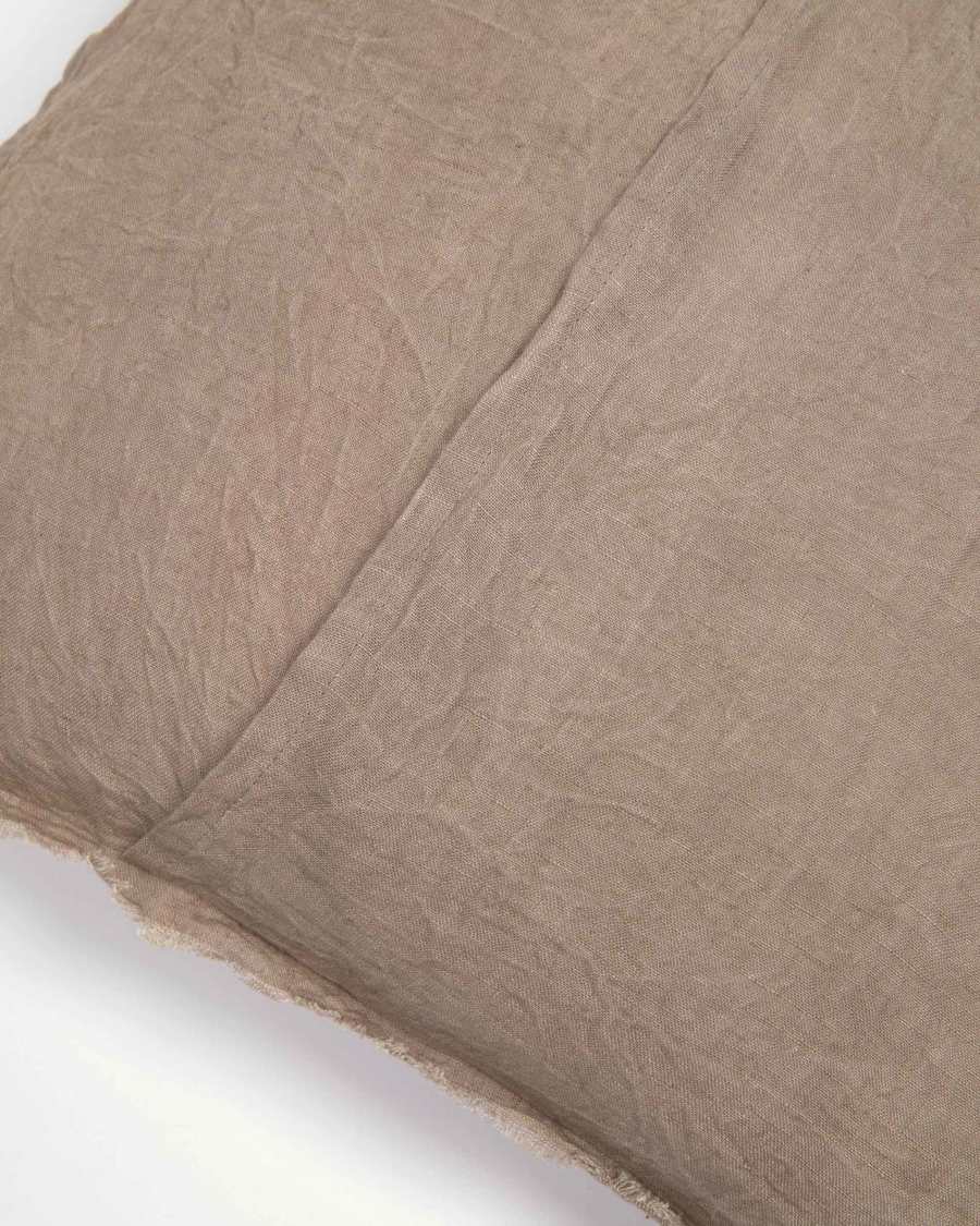 Draupadi cushion cover 100% linen in brown 45 x 45 cm