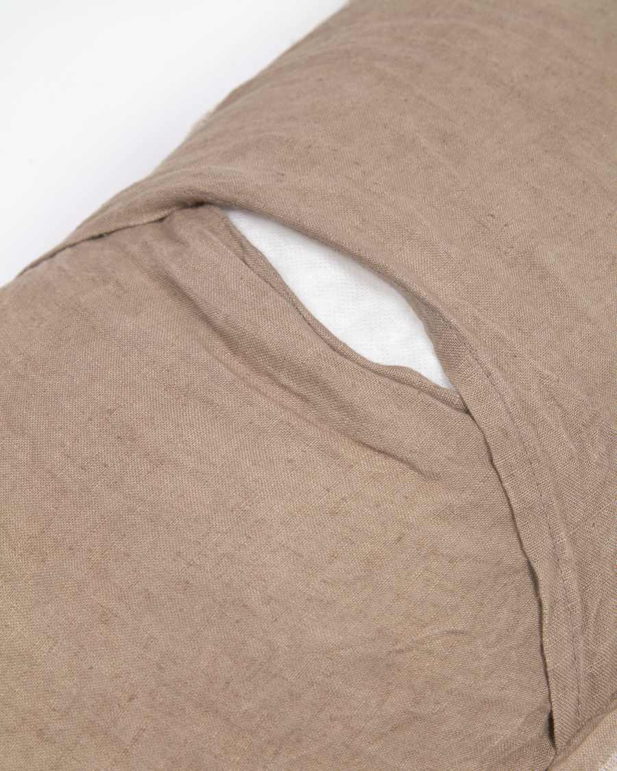 Fodera cuscino Draupadi marrone 100% lino 30 x 50 cm