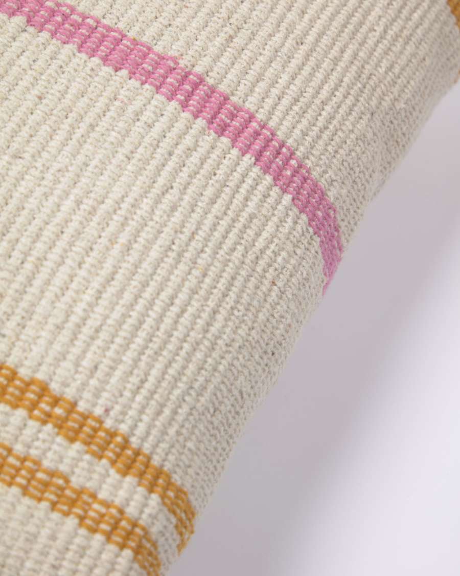 Fodera cuscino Marilina a righe bianche e multicolori 100% cotone 45 x 45 cm