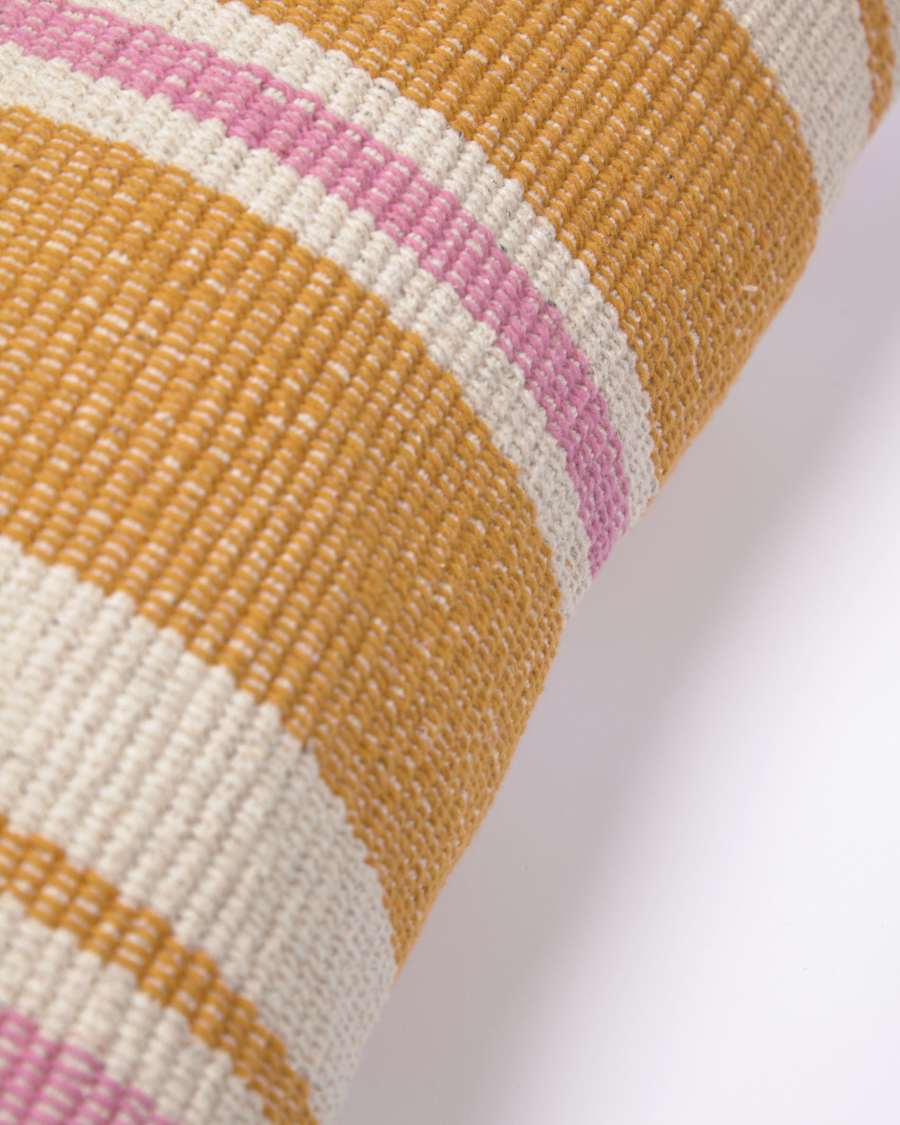 Marilina cushion cover 100% cotton in pink and multicoloured stripes 30 x 50 cm