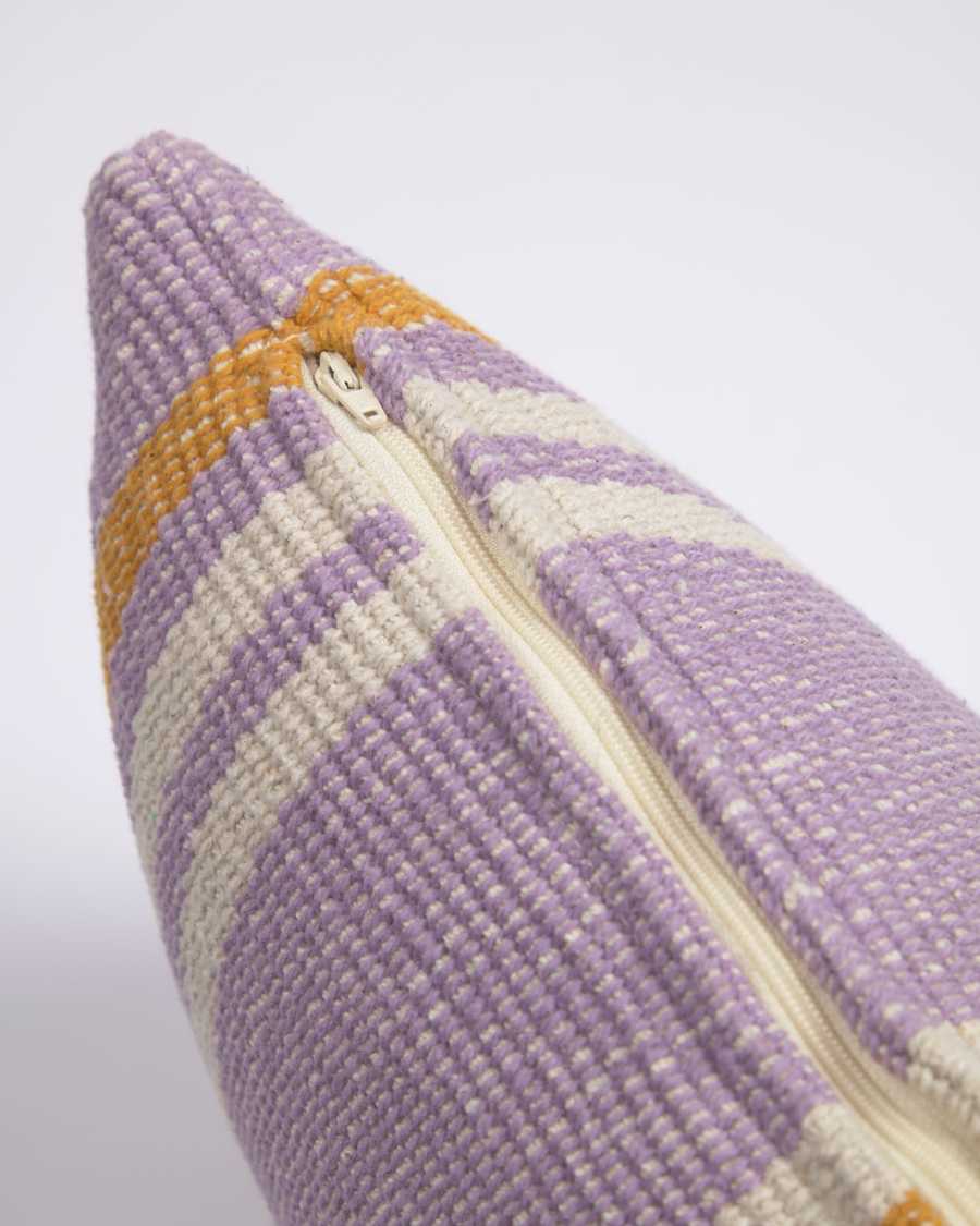 Marilina cushion cover 100% cotton in purple and multicoloured stripes 30 x 50 cm