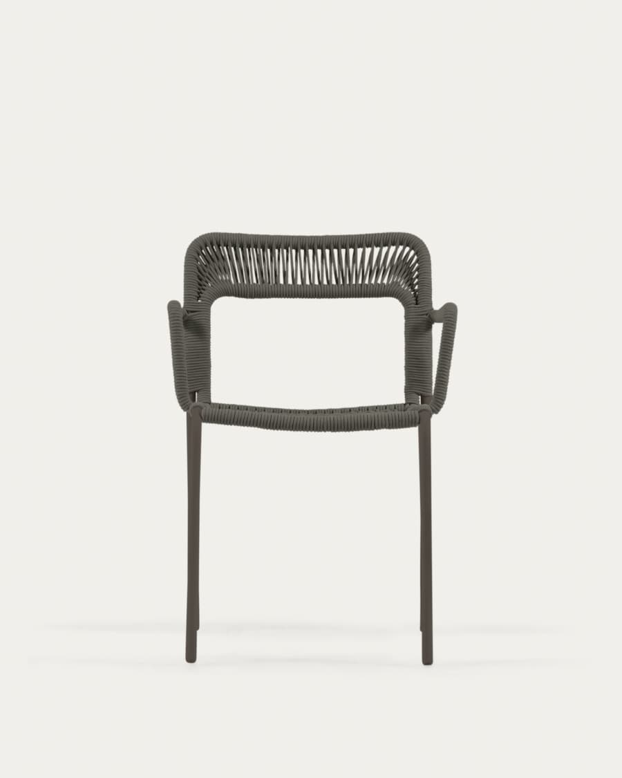 Cailin stackable chair in green cord with galvanised steel legs painted dark green