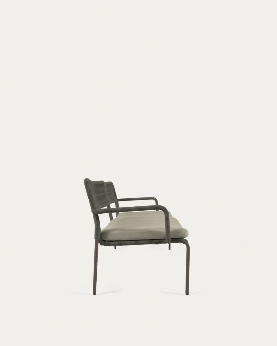 Sofà Cailin 2 places corda verd potes d'acer galvanitzat verd fosc 150 cm