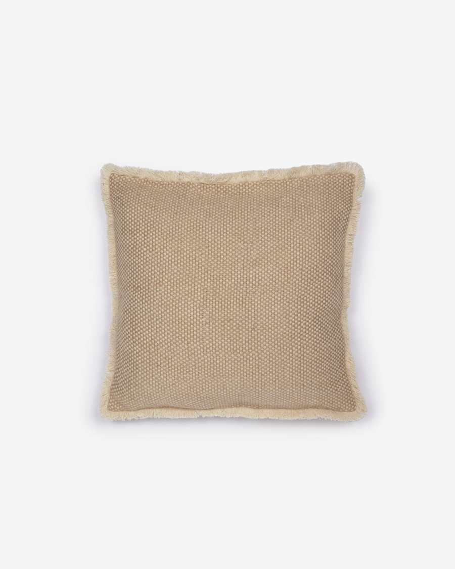 Aneley jute and cotton cushion cover in beige 45 x 45 cm