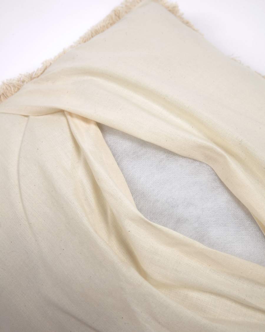 Aneley jute and cotton cushion cover in beige 45 x 45 cm