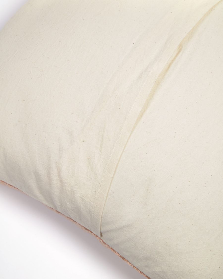 Housse de coussin Casilda en lin et coton rose 45 x 45 cm