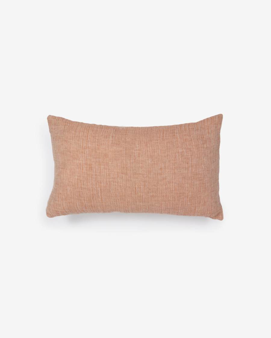 Fodera cuscino Casilda rosa in lino e cotone 30 x 50 cm