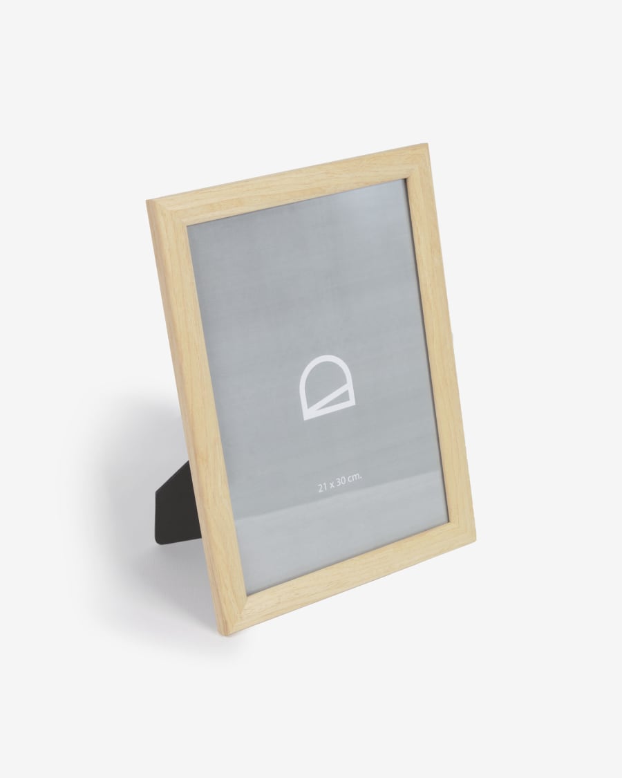 Grote Nazira fotolijst in hout met natuurlijke afwerking 34 x 25 cm