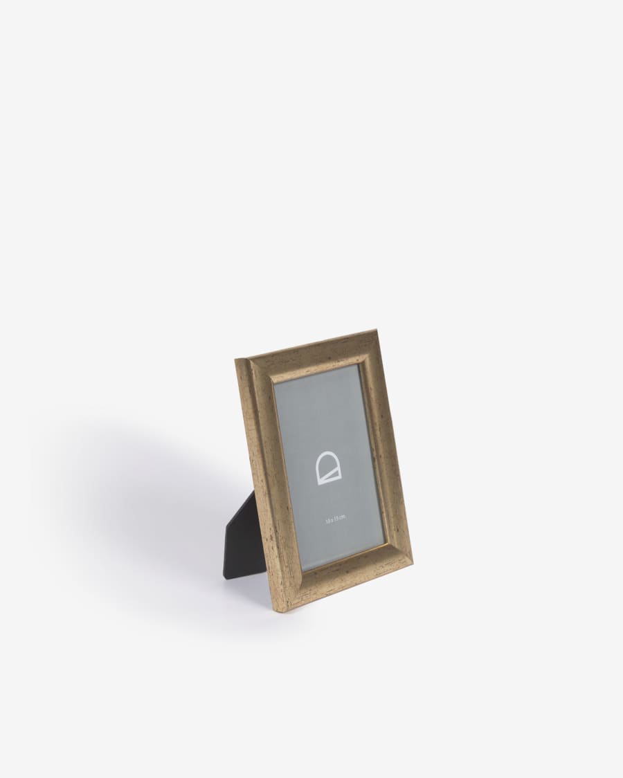 Cadre photo petit format Nazira doré 14 x 18 cm