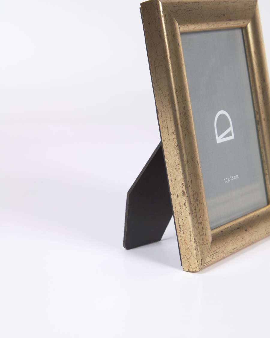 Cadre photo petit format Nazira doré 14 x 18 cm