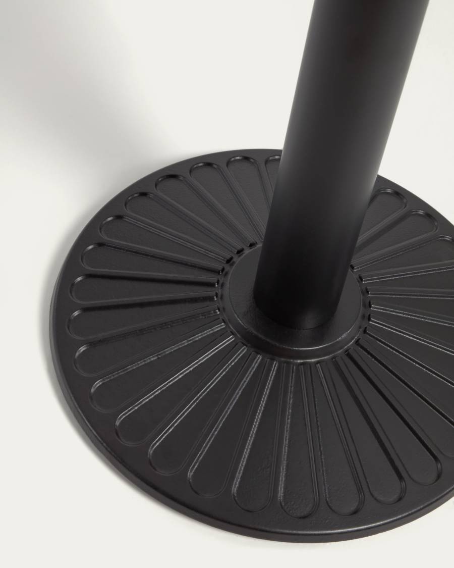 Tiaret runder Gartentisch in Schwarz mit Bein aus Metall mit schwarzem Finish Ø 68 cm