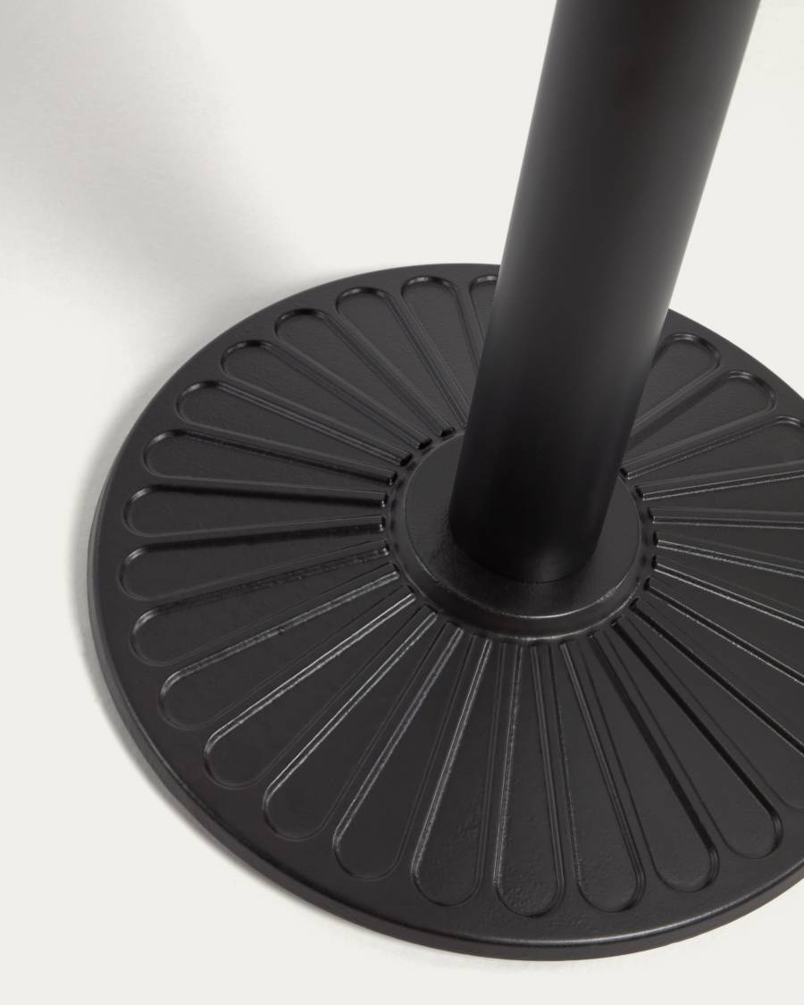 Tiaret Gartentisch in Weiß mit Fuß aus Metall mit schwarzem Finish 68 x 68 cm