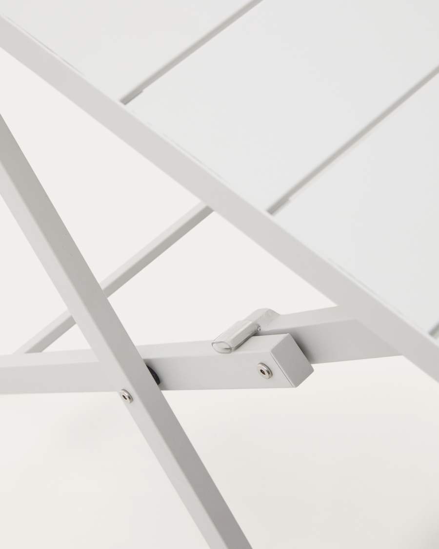 Torreta opvouwbare aluminium buitentafel met lichtgrijze afwerking 70 x 70 cm