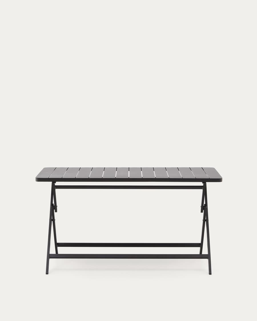 Torreta opvouwbare buitentafel van aluminium met donkergrijze afwerking 140 x 70 cm