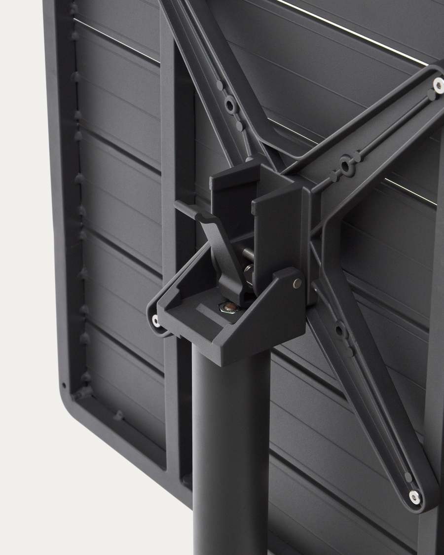 Tavolo da esterno pieghevole Torreta in alluminio con finitura grigio scuro 70 x 70 cm