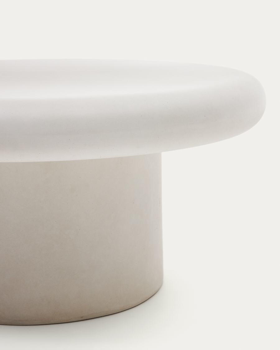 Addaia runder Couchtisch aus weißem Zement Ø 90 cm