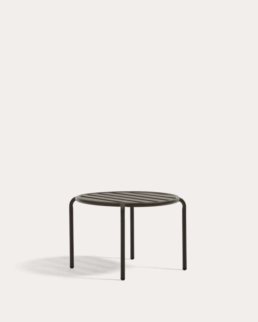 Joncols outdoor aluminium side table with powder coated green finish, Ø 60 cm