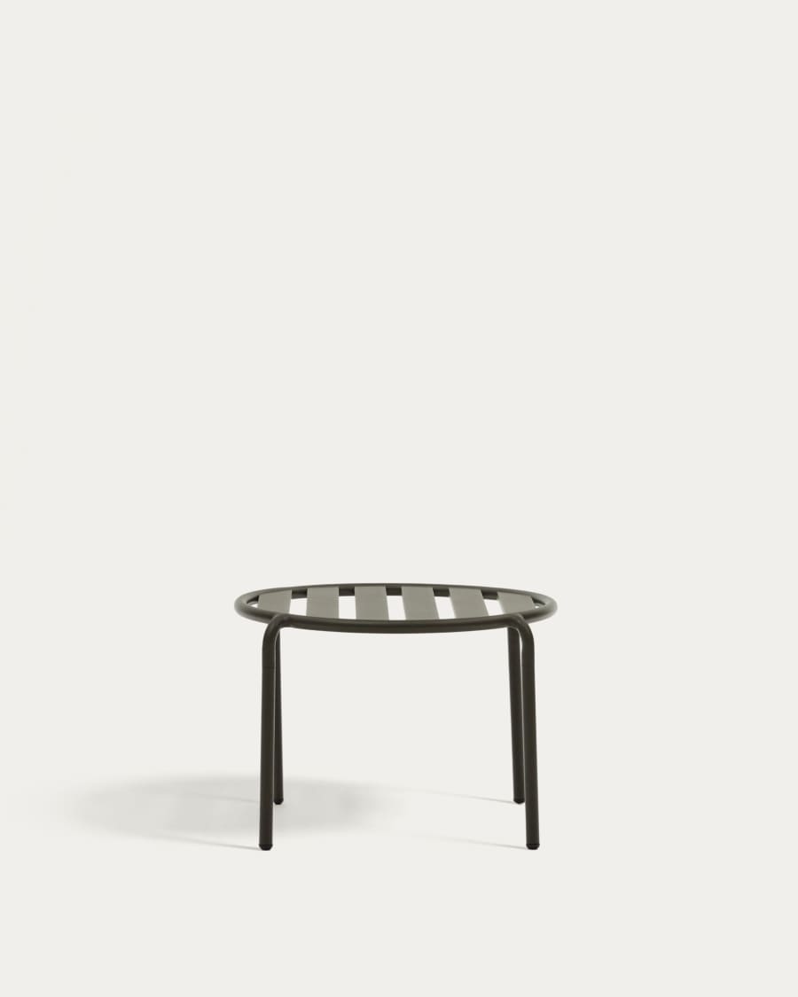 Joncols outdoor aluminium side table with powder coated green finish, Ø 60 cm